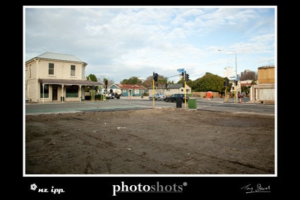 Barbadoes / Kilmore Corner. Now cleared of shops on three sides.