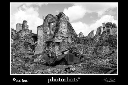 Oradour-sur-Glane, Limosin. Village left as it was 10th June 1944 after Waffen SS troops massacred 642 civilians.