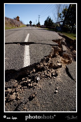 Road damage, Halswell, CHCH, Mon 6th Sept.