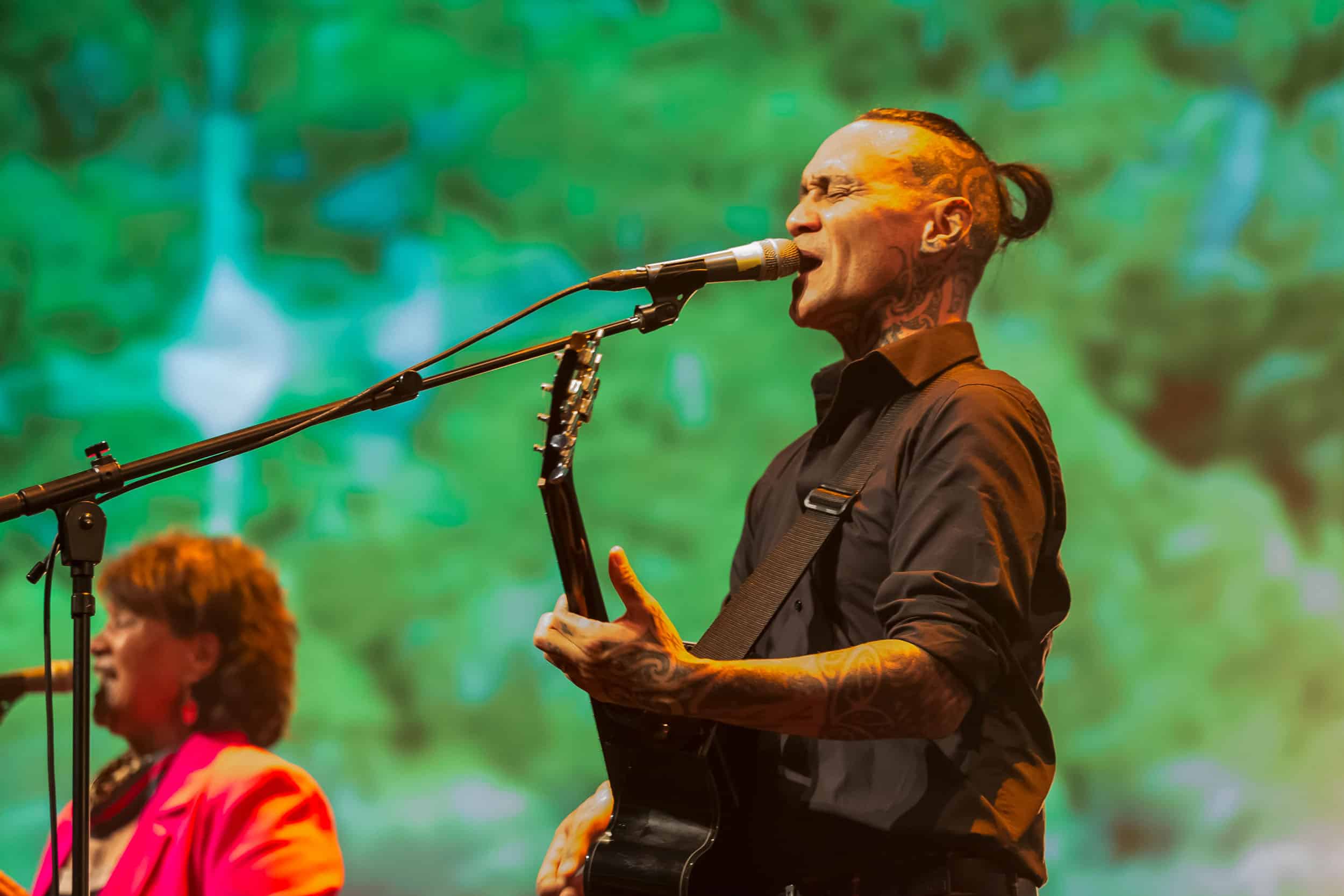 Tiki Taane performs at Te Pae Christchurch.