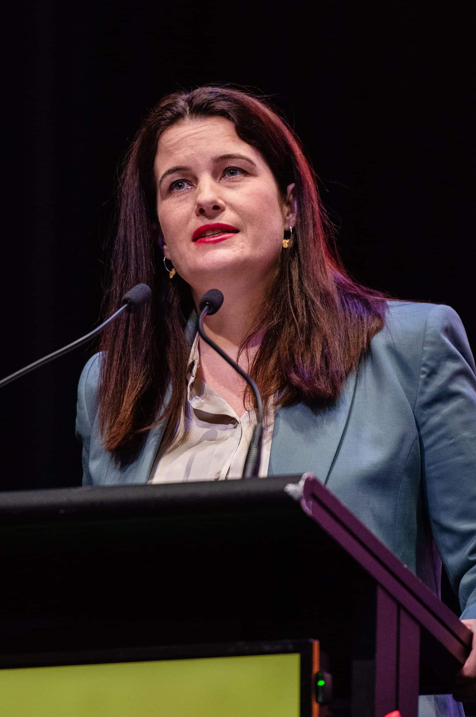 Nicola Willis, National party deputy leader presents at a conference, Te Pae, CHCH.