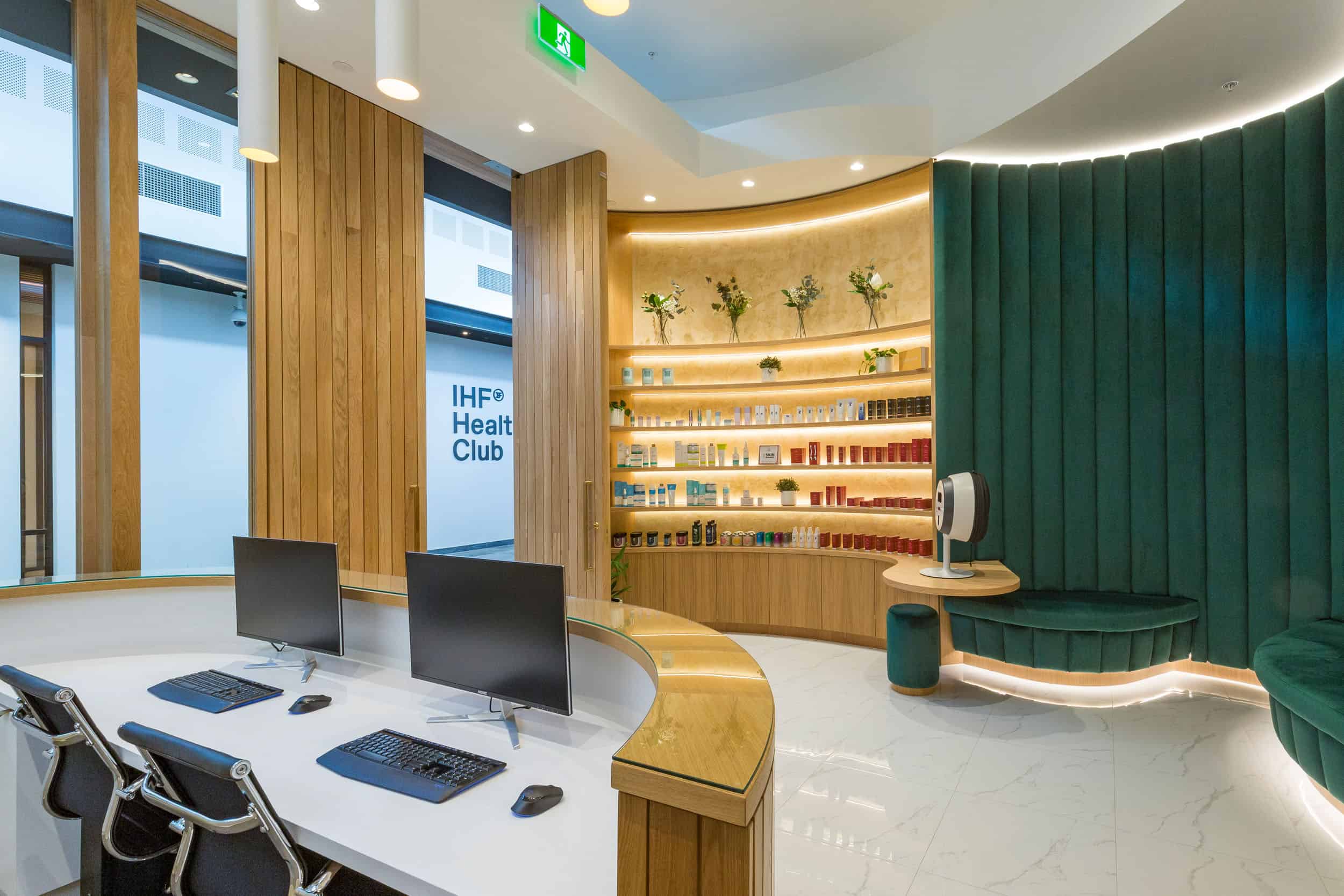 Beauty clinic sales & wait area.
