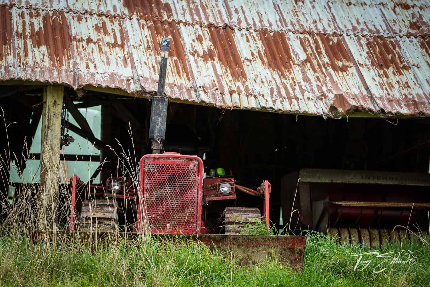 Old tractor in shed Catlins.