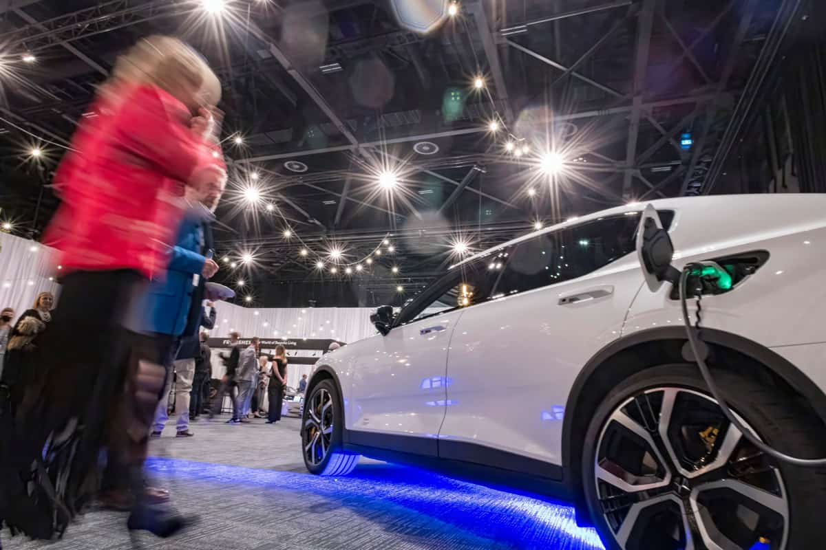 Car on display at product launch event, Te Pae convention centre, Christchurch.